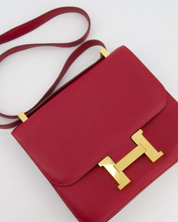 *HOT & FIRE PRICE* Hermès Constance 24cm Bag in Rubis Epsom Leather with Gold Hardware