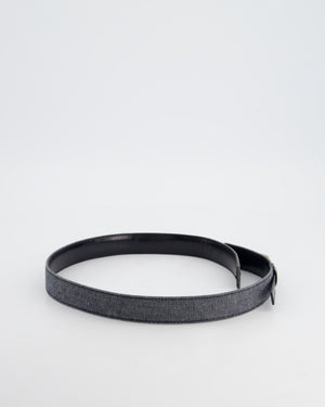 Chanel Vintage Denim & Black Leather Belt with Buckle Detail Size 75cm