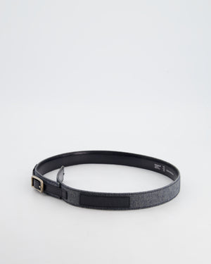 Chanel Vintage Denim & Black Leather Belt with Buckle Detail Size 75cm