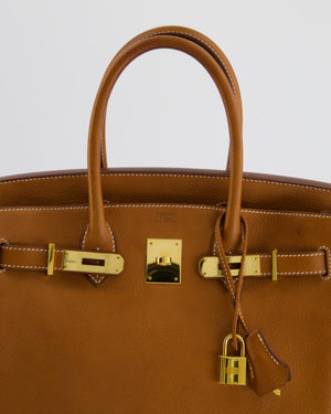 *RARE* Hermès Birkin Bag Retourne 30cm in Fauve Barenia Faubourg Leather with Gold Hardware