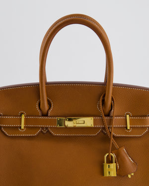 *RARE* Hermès Birkin Bag Retourne 30cm in Fauve Barenia Faubourg Leather with Gold Hardware