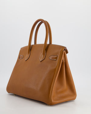 *RARE* Hermès Birkin Bag Retourne 30cm in Fauve Barenia Faubourg Leather with Gold Hardware