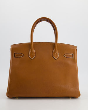 *RARE* Hermès Birkin Bag Retourne 30cm in Fauve Barenia Faubourg Leather with Gold Hardware