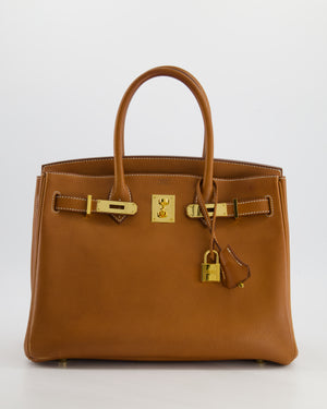 *RARE* Hermès Birkin Bag Retourne 30cm in Fauve Barenia Faubourg Leather with Gold Hardware