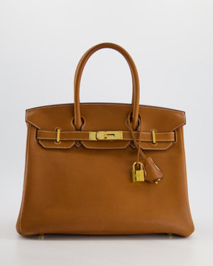 *RARE* Hermès Birkin Bag Retourne 30cm in Fauve Barenia Faubourg Leather with Gold Hardware