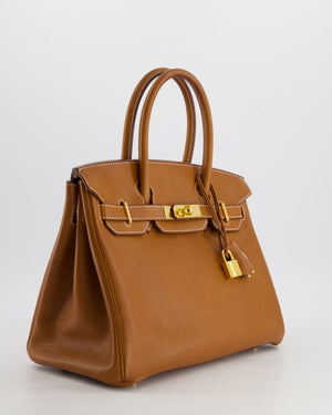 *RARE* Hermès Birkin Bag Retourne 30cm in Fauve Barenia Faubourg Leather with Gold Hardware