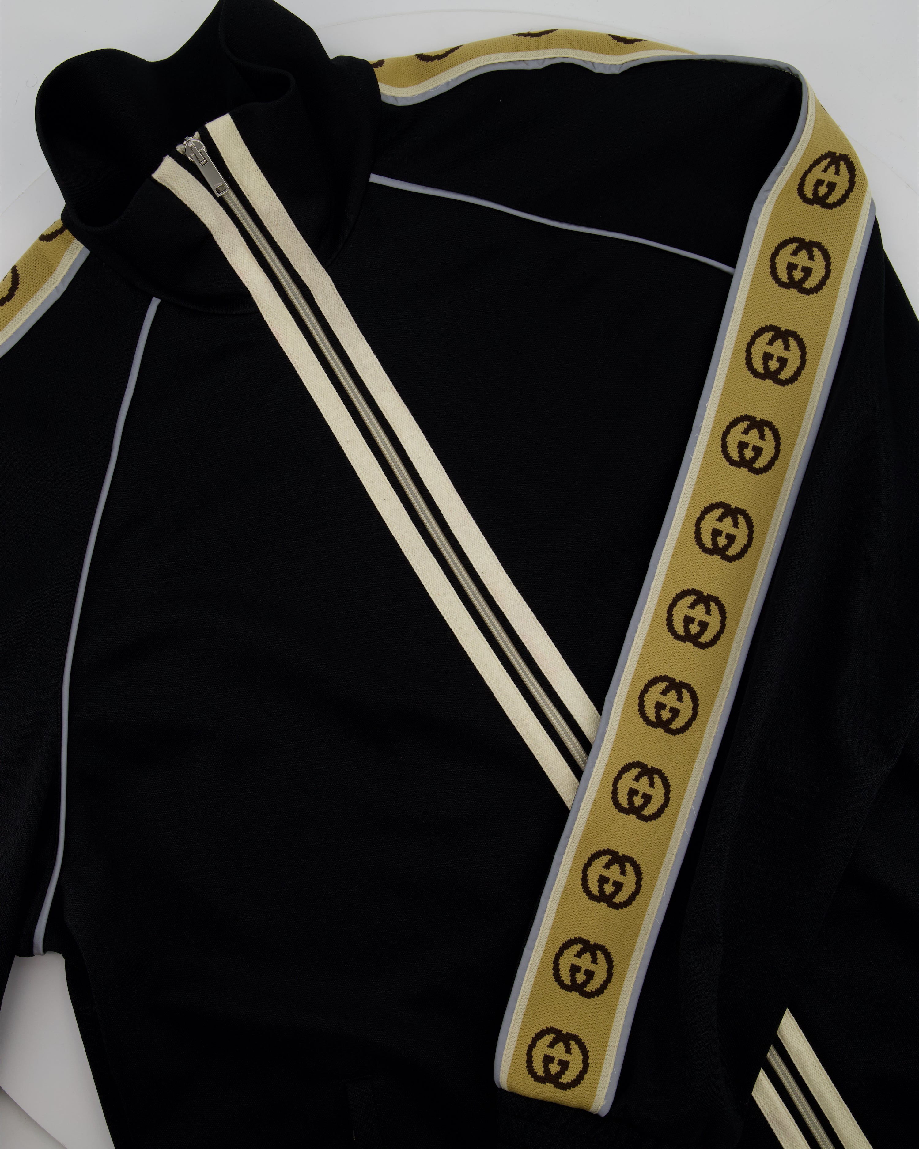 Gucci Menswear Black GG Monogram Tracksuit Set Size L XL UK 44