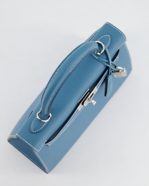 *HOT COLOUR* Hermès Kelly Bag Sellier 25cm in Bleu Jean Epsom Leather with Palladium Hardware