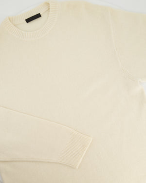 The Row Ivory Crewneck Oversize Cashmere Knit Jumper Size XS (UK 6-8)