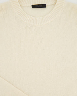 The Row Ivory Crewneck Oversize Cashmere Knit Jumper Size XS (UK 6-8)