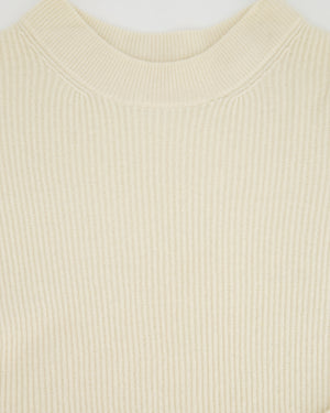 The Row Cream Crewneck Longline Cashmere Knit Jumper Size S (UK 8)