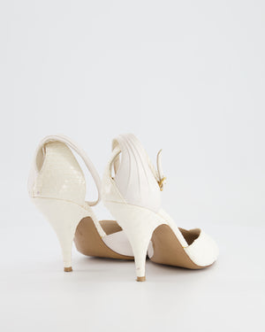 Celine Phoebe Philo White Python Effect D'Orsay Pumps Size EU 36.5