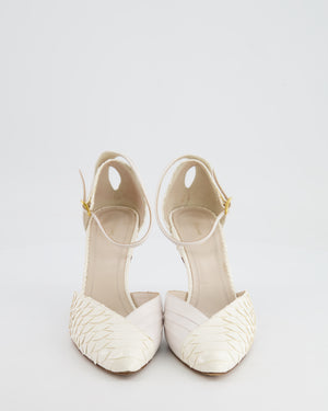 Celine Phoebe Philo White Python Effect D'Orsay Pumps Size EU 36.5