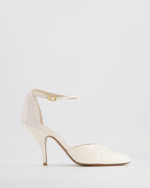 Celine Phoebe Philo White Python Effect D'Orsay Pumps Size EU 36.5