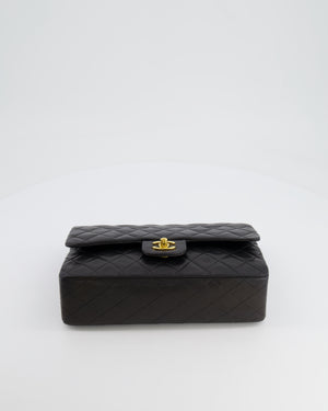 *FULL SET* Chanel Vintage Black Medium Classic Double Flap Bag in Lambskin Leather with 24K Gold Hardware