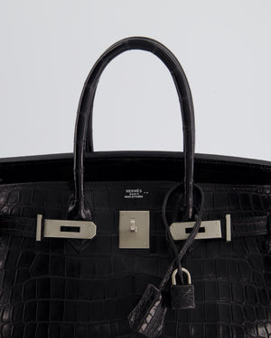 *FIRE PRICE & RARE* Hermès Birkin 30cm Retourne Bag in Black Matte Crocodile Niloticus with Brushed Palladium Hardware