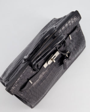 *FIRE PRICE & RARE* Hermès Birkin 30cm Retourne Bag in Black Matte Crocodile Niloticus with Brushed Palladium Hardware