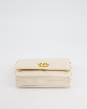 *HOT* Chanel 19 Cream Wallet on Chain in Lambskin Leather with Mixed Hardware