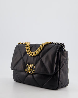 *HOT* Chanel Black Medium 19 Bag in Quilted Goatskin Leather with Mixed Hardware RRP £5,590