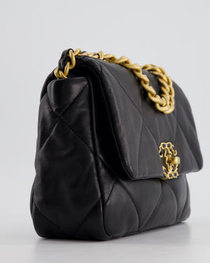 *HOT* Chanel Black Medium 19 Bag in Quilted Goatskin Leather with Mixed Hardware RRP £5,590