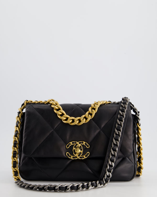 *HOT* Chanel Black Medium 19 Bag in Quilted Goatskin Leather with Mixed Hardware RRP £5,590