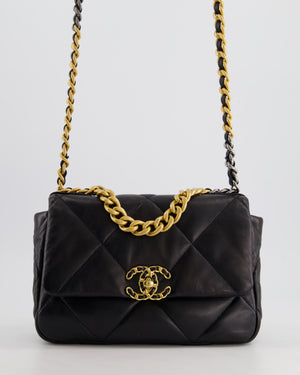 *HOT* Chanel Black Medium 19 Bag in Quilted Goatskin Leather with Mixed Hardware RRP £5,590