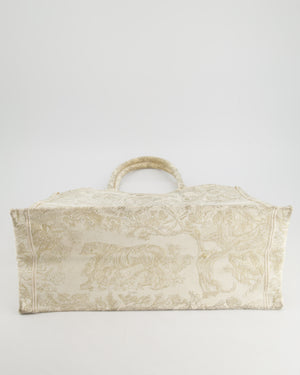 Christian Dior Cream & Gold Dioriviera Toile De Jouy Large Book Tote Bag RRP £2,550