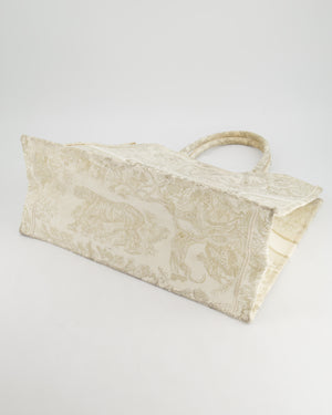 Christian Dior Cream & Gold Dioriviera Toile De Jouy Large Book Tote Bag RRP £2,550