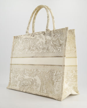 Christian Dior Cream & Gold Dioriviera Toile De Jouy Large Book Tote Bag RRP £2,550