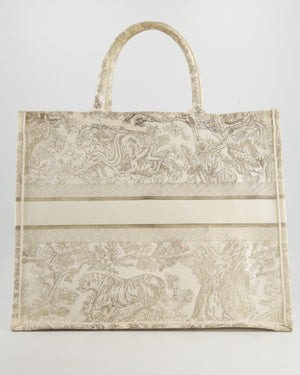 Christian Dior Cream & Gold Dioriviera Toile De Jouy Large Book Tote Bag RRP £2,550