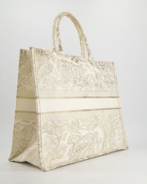 Christian Dior Cream & Gold Dioriviera Toile De Jouy Large Book Tote Bag RRP £2,550