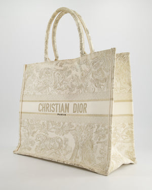 Christian Dior Cream & Gold Dioriviera Toile De Jouy Large Book Tote Bag RRP £2,550