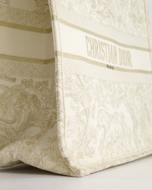 Christian Dior Cream & Gold Dioriviera Toile De Jouy Large Book Tote Bag RRP £2,550