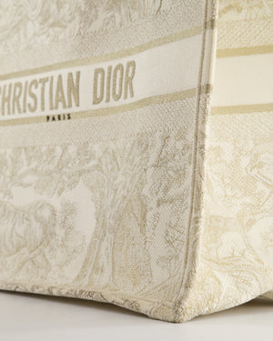 Christian Dior Cream & Gold Dioriviera Toile De Jouy Large Book Tote Bag RRP £2,550