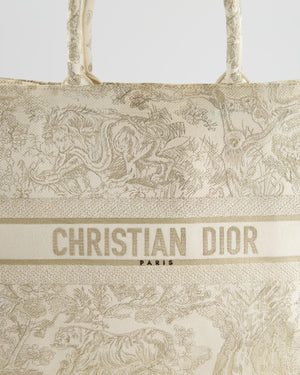 Christian Dior Cream & Gold Dioriviera Toile De Jouy Large Book Tote Bag RRP £2,550