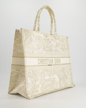 Christian Dior Cream & Gold Dioriviera Toile De Jouy Large Book Tote Bag RRP £2,550