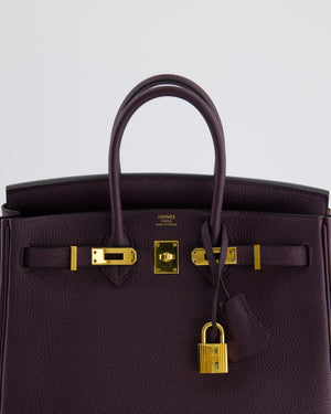 *HOT COLOUR* Hermès Birkin 25cm Retourne Bag in Raisin Togo Leather with Gold Hardware