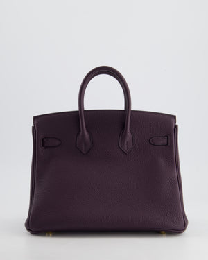 *HOT COLOUR* Hermès Birkin 25cm Retourne Bag in Raisin Togo Leather with Gold Hardware