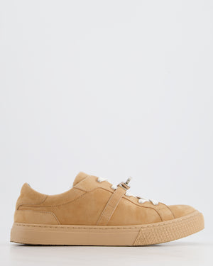 Hermès Camel Day Sneaker in Suede with Palladium Buckle Size EU 38.5 RRP £1,170