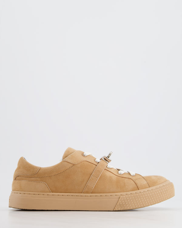 Hermès Camel Day Sneaker in Suede with Palladium Buckle Size EU 38.5 RRP £1,170