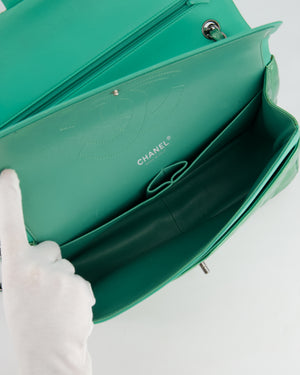 *FIRE PRICE* Chanel Mint Green Classic Jumbo Double Flap Bag in Patent Leather with Gunmetal Hardware RRP £9,940