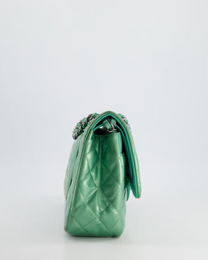 *FIRE PRICE* Chanel Mint Green Classic Jumbo Double Flap Bag in Patent Leather with Gunmetal Hardware RRP £9,940