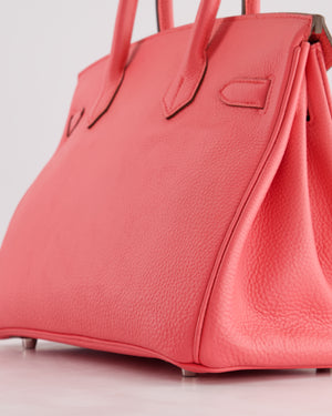 Hermès Birkin 30cm Retourne Bag in Rose Lipstick Togo Leather and Palladium Hardware