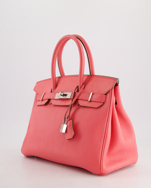 Hermès Birkin 30cm Retourne Bag in Rose Lipstick Togo Leather and Palladium Hardware