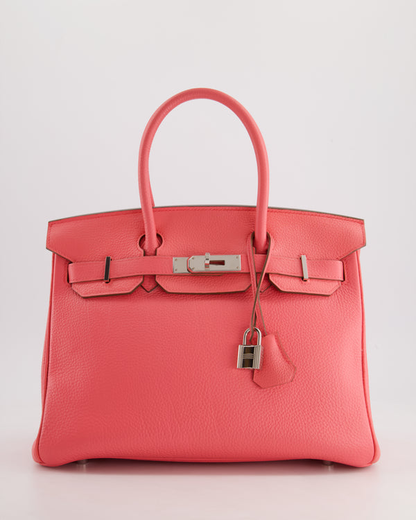 Hermès Birkin 30cm Retourne Bag in Rose Lipstick Togo Leather and Palladium Hardware