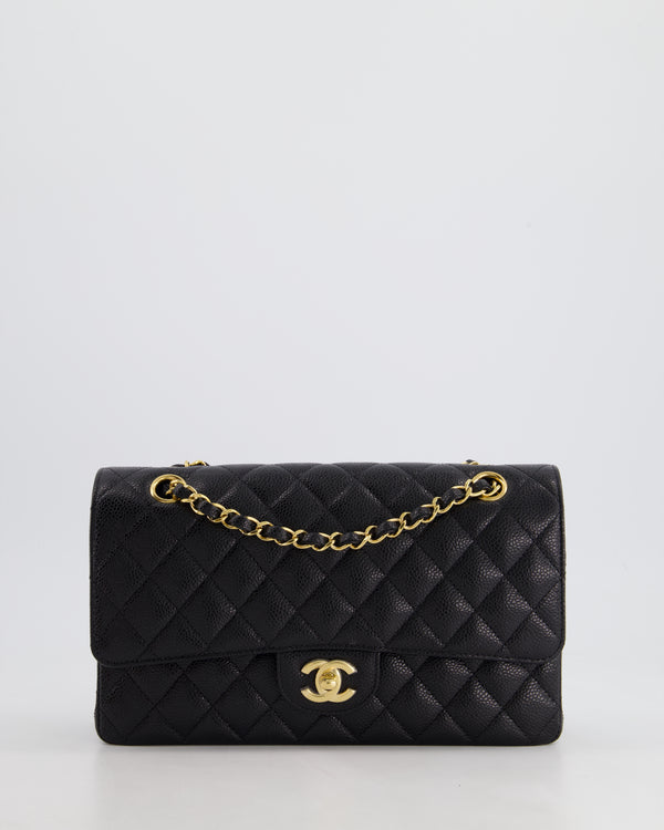 Chanel Medium Black Classic Double Flap Bag in Caviar Leather with Gold Hardware RRP £8,850