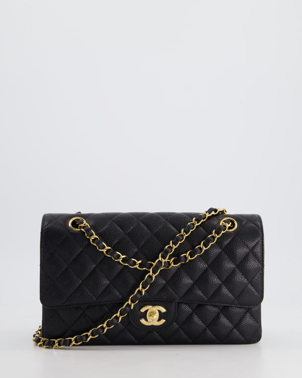 Chanel Medium Black Classic Double Flap Bag in Caviar Leather with Gold Hardware RRP £8,850