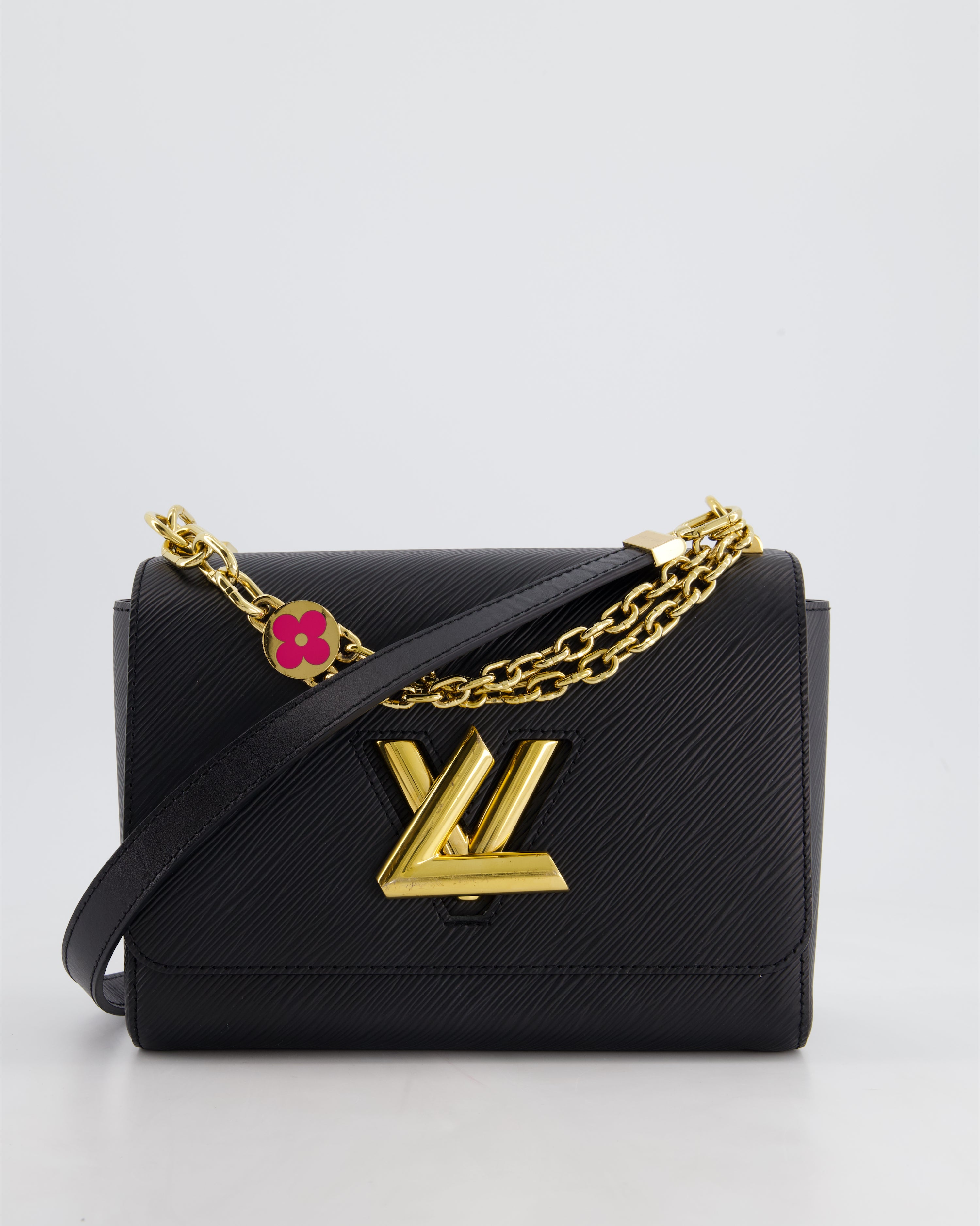 Louis Vuitton Black Epi Leather Twist MM Bag with Gold Chain Hardware –  Sellier