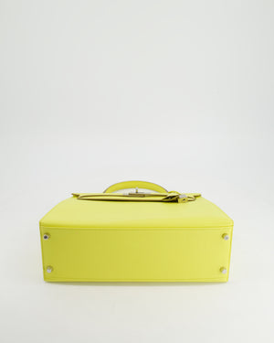 Hermès Kelly 32cm Bag in Lime Epsom Leather with Palladium Hardware