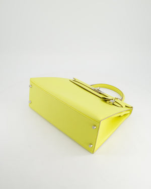 Hermès Kelly 32cm Bag in Lime Epsom Leather with Palladium Hardware